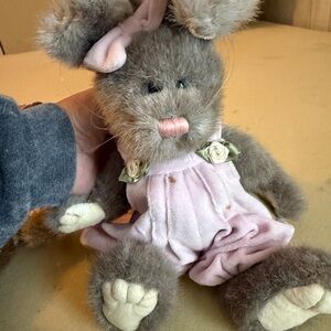 Boyds Bears Gray and Pink Plush Bunny